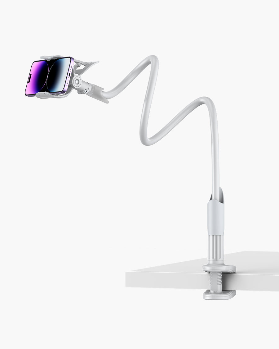 Gooseneck phone holder with desk clamp